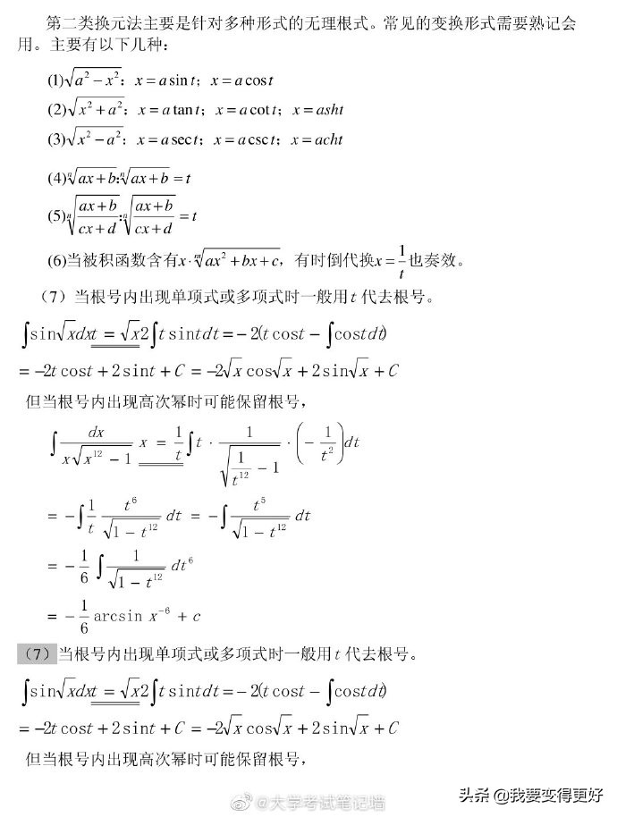 不定积分解题方法总结，转给身边学高数和微积分的同学吧