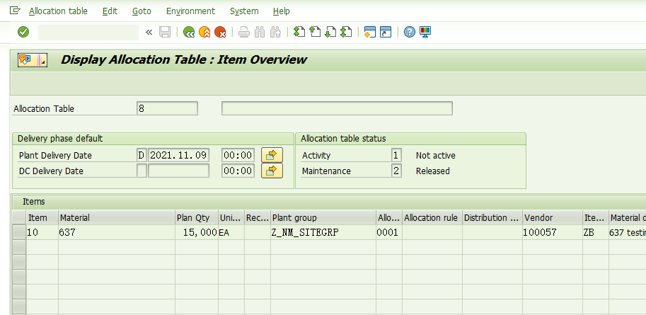 SAP RETAIL 事務程式碼WA08為分配表觸發採購訂單