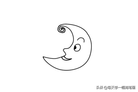 画月亮简笔画(可爱的月亮简笔画步骤画法)