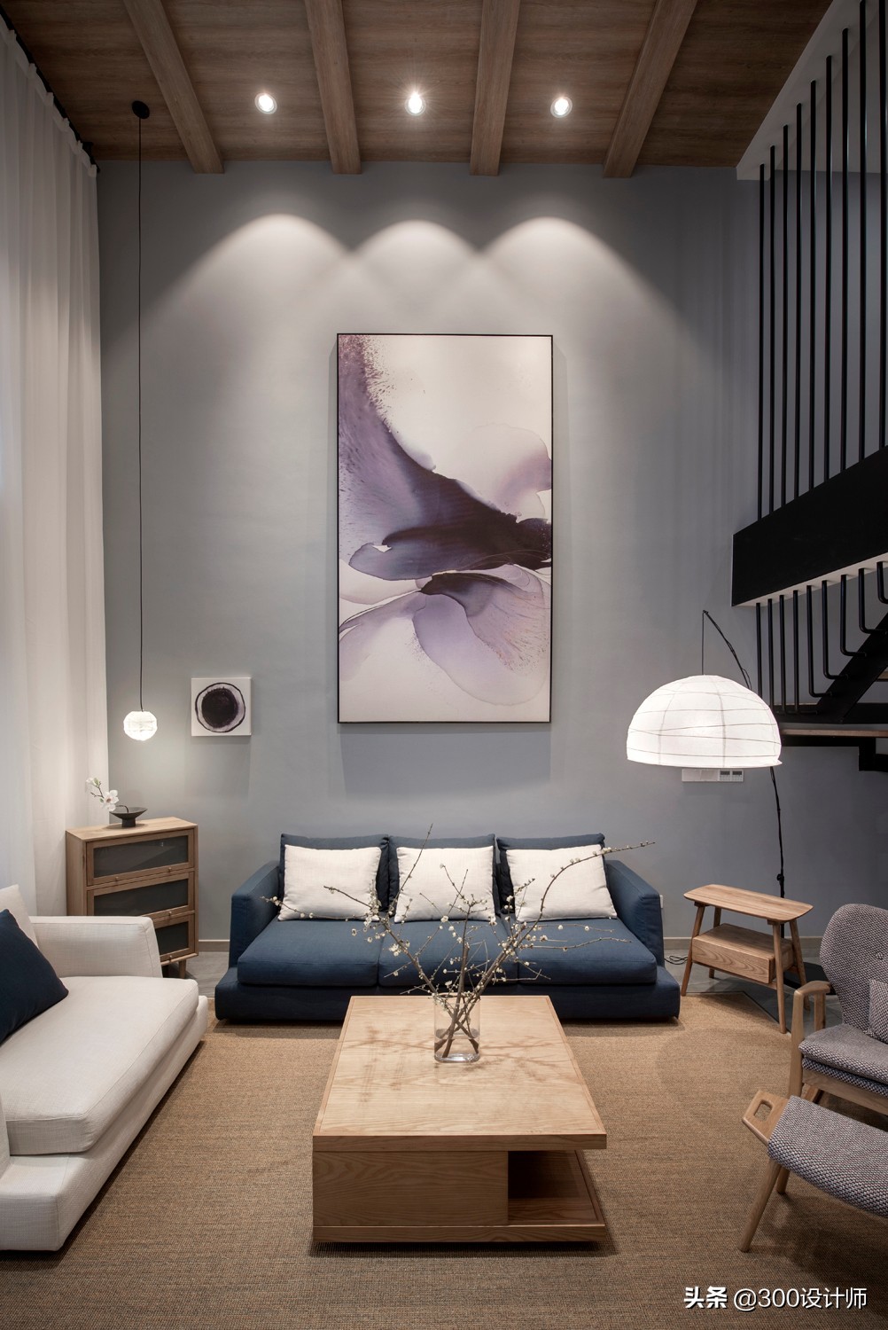 陈柯辛作品：晒晒200㎡复式装修，总造价90万，上下层挑高6米