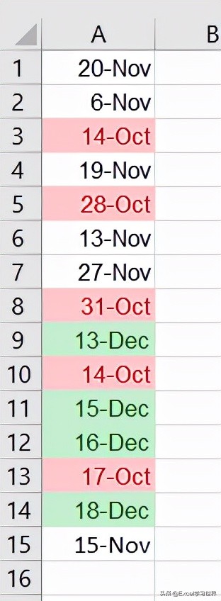 Excel 中那么多未排序的日期，如何自動(dòng)標(biāo)出下個(gè)月的所有日期？