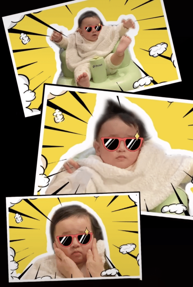 应采儿罕晒次子视频，HoHo举着红旗一路小跑，露小乳牙萌态尽显