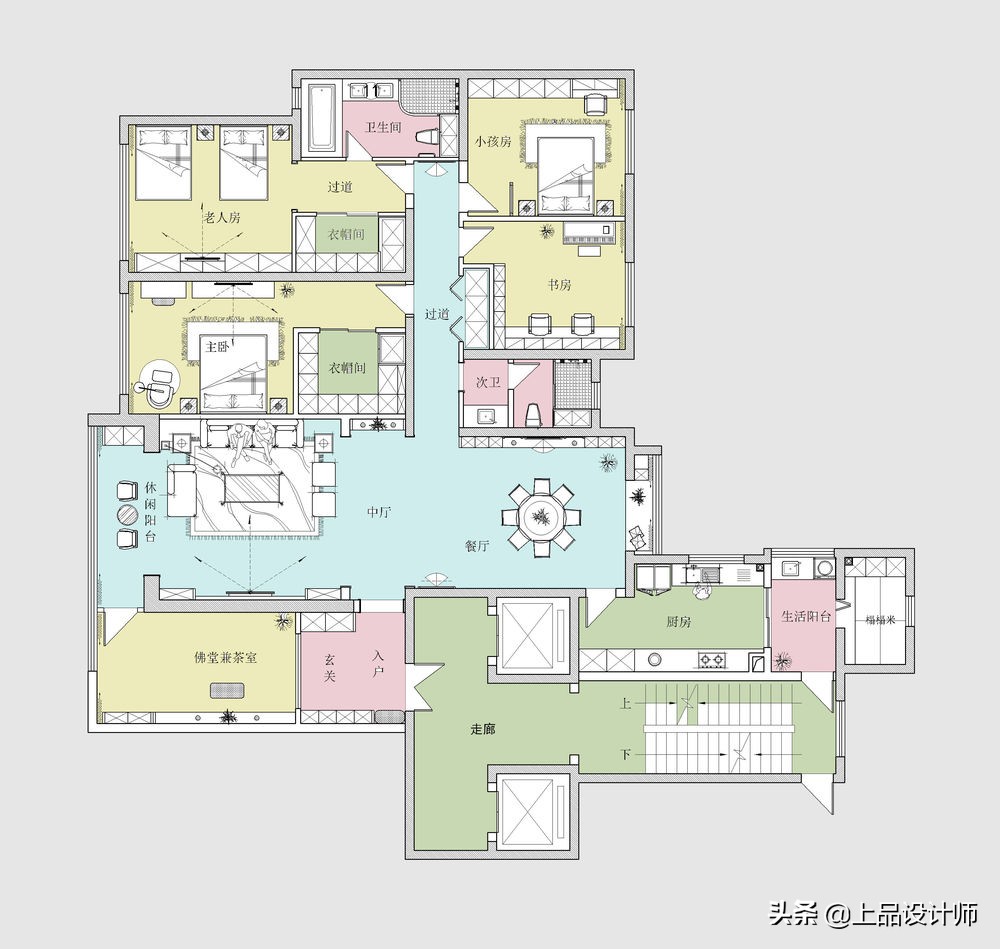 248㎡·现代新中式，储物柜形式的电视墙实用又美观