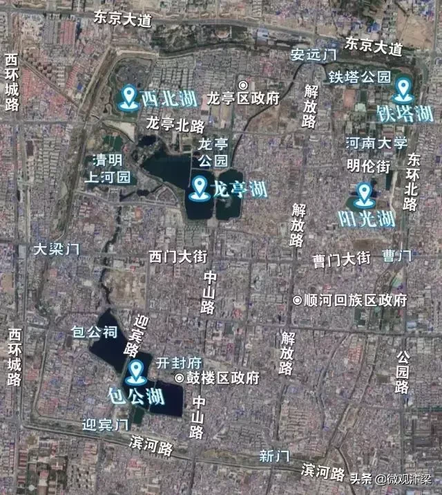 开封不愧是北方水城,所有的湖泊地图都在这了