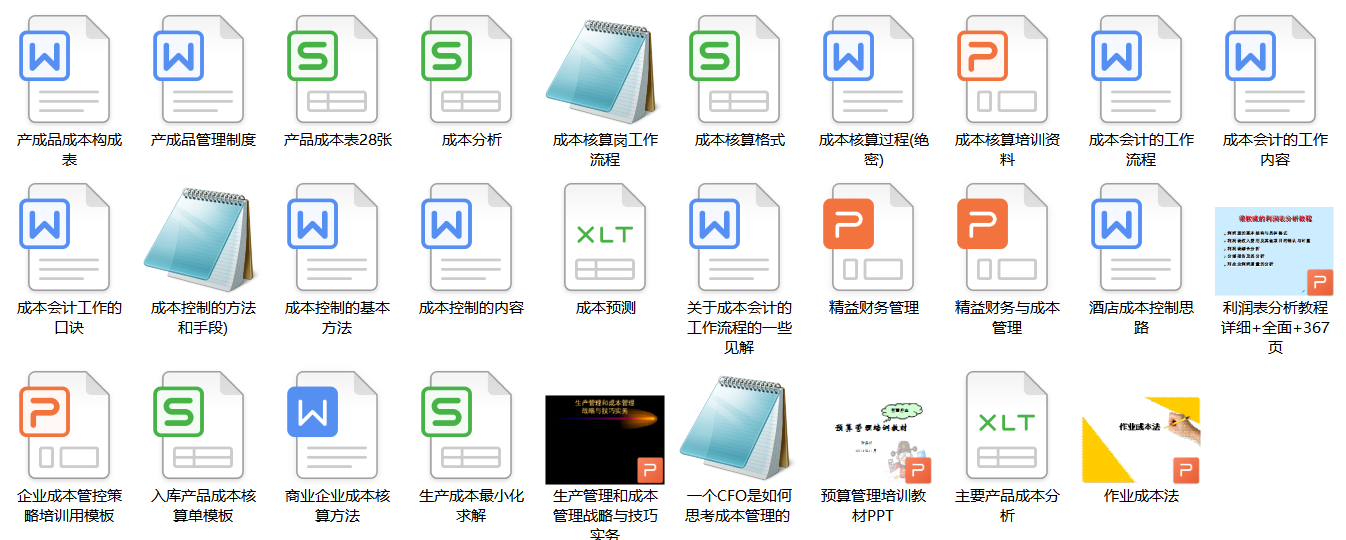 成本会计财务培训资料汇总大全！记得收藏