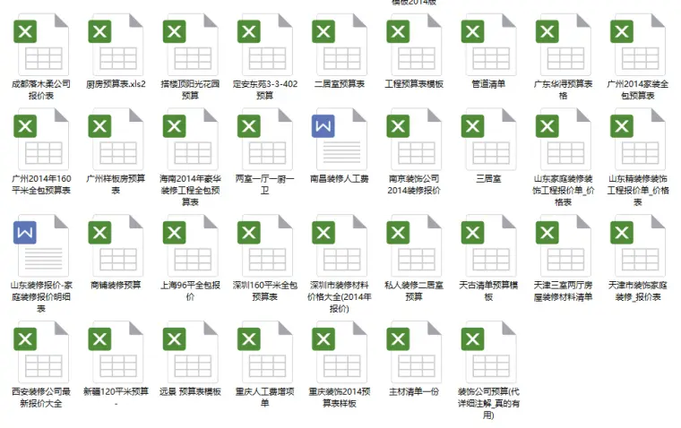 这才是你要的室内设计装修预算模板!家装工装半包全包都有