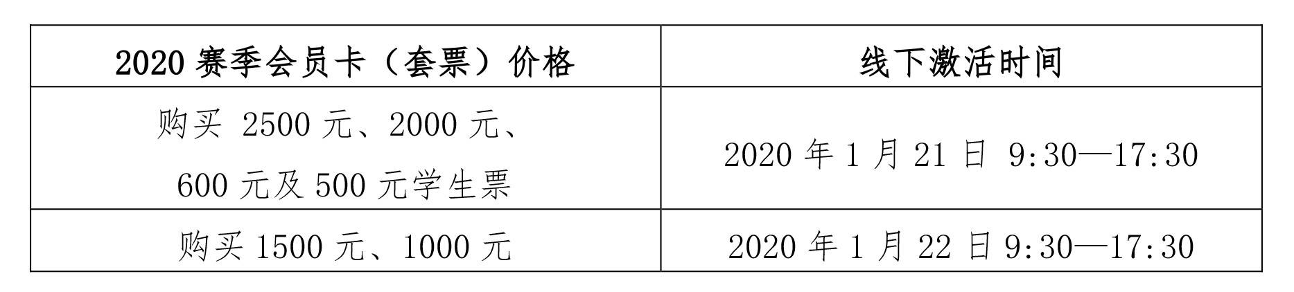 广州恒大淘宝足球俱乐部2020赛季会员卡（套票）充值续费公告
