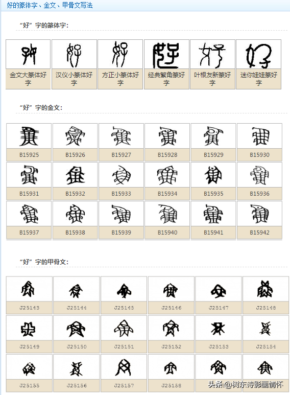 (该字的甲骨文形象表达更明显)甲骨文,金文和小篆 : 字由女和子两