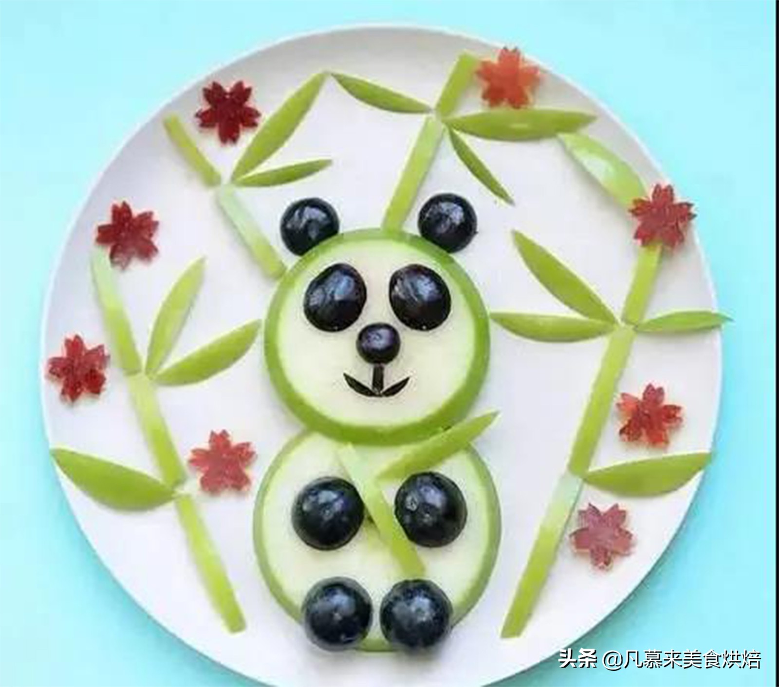 37,三只蜈蚣:西瓜球,哈密瓜球,苹果球做身子,葡萄干做腿,樱桃蒂做须子