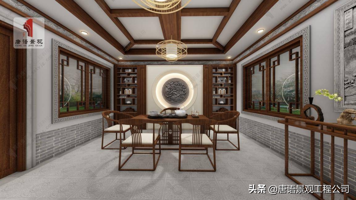 【室內設計估價相關資料】新中式室內裝潢設計效果圖，古樸淡雅讓人靜心舒適
