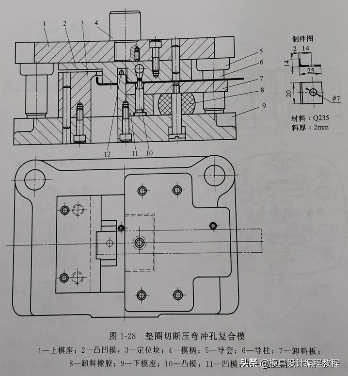 冲裁，弯曲复合模