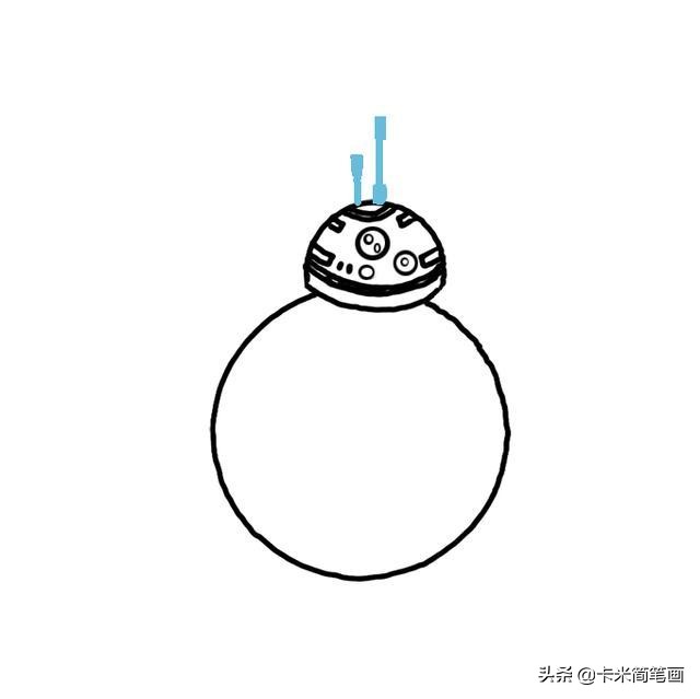 机器人简笔画 - 星球大战BB-8简笔画教程