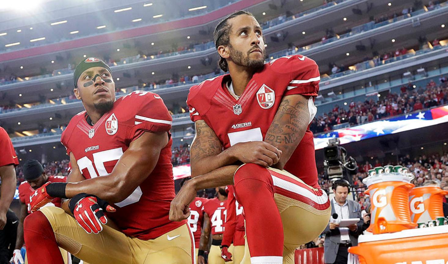 为什么nba开场前会单膝跪地（没得选的选择题！梅西下跪，NFL、NBA、英超，球员何时能站起来？）