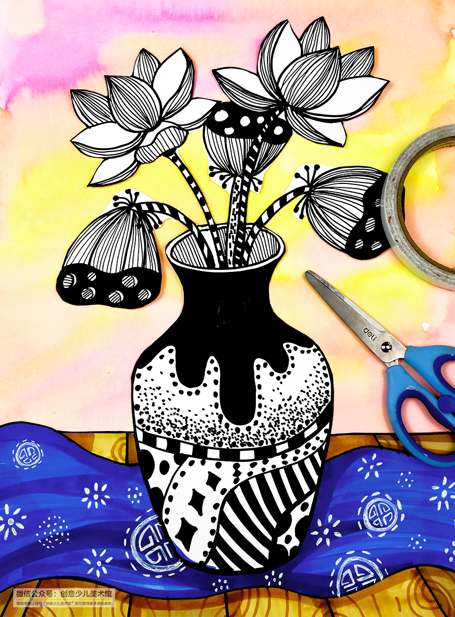 线描画《花瓶》的几种画法