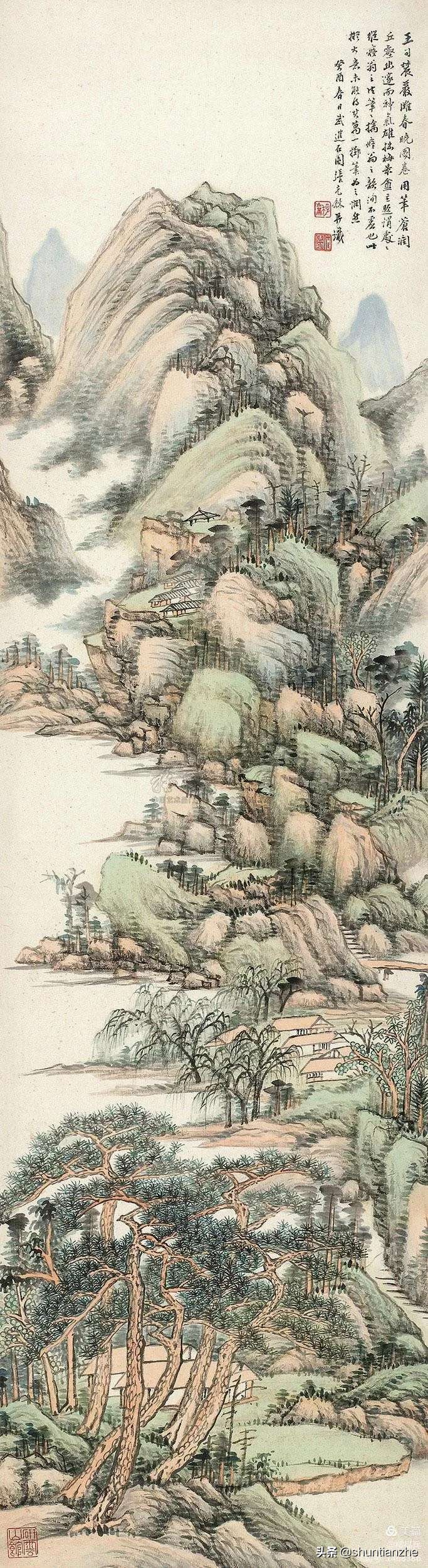 春晓图片(名家山水画《春晓图》欣赏)