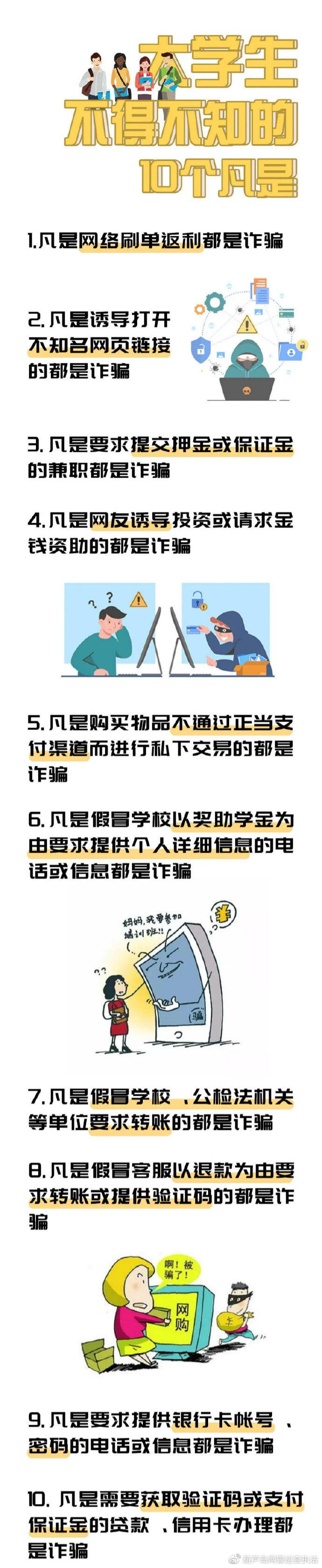 大学生不得不知的10个凡是，远离网络诈骗