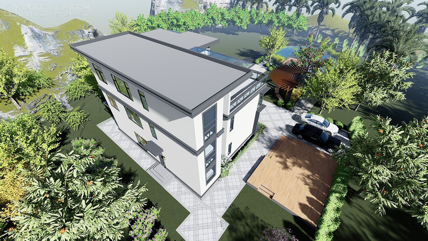 厅堂+茶室+露台，休闲精致风情的现代生活格调