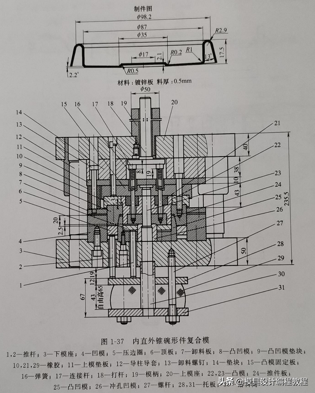 冲裁，弯曲复合模