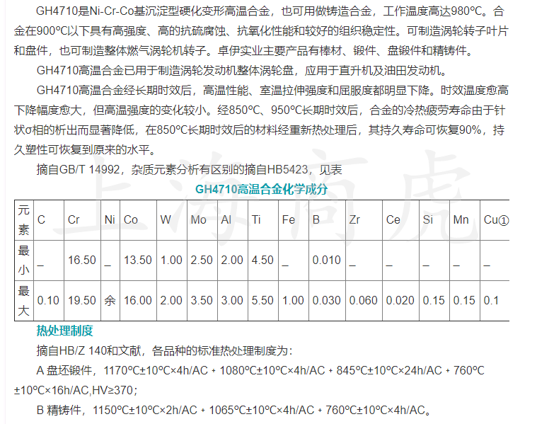 GH4708高温合金板 GH4710板材