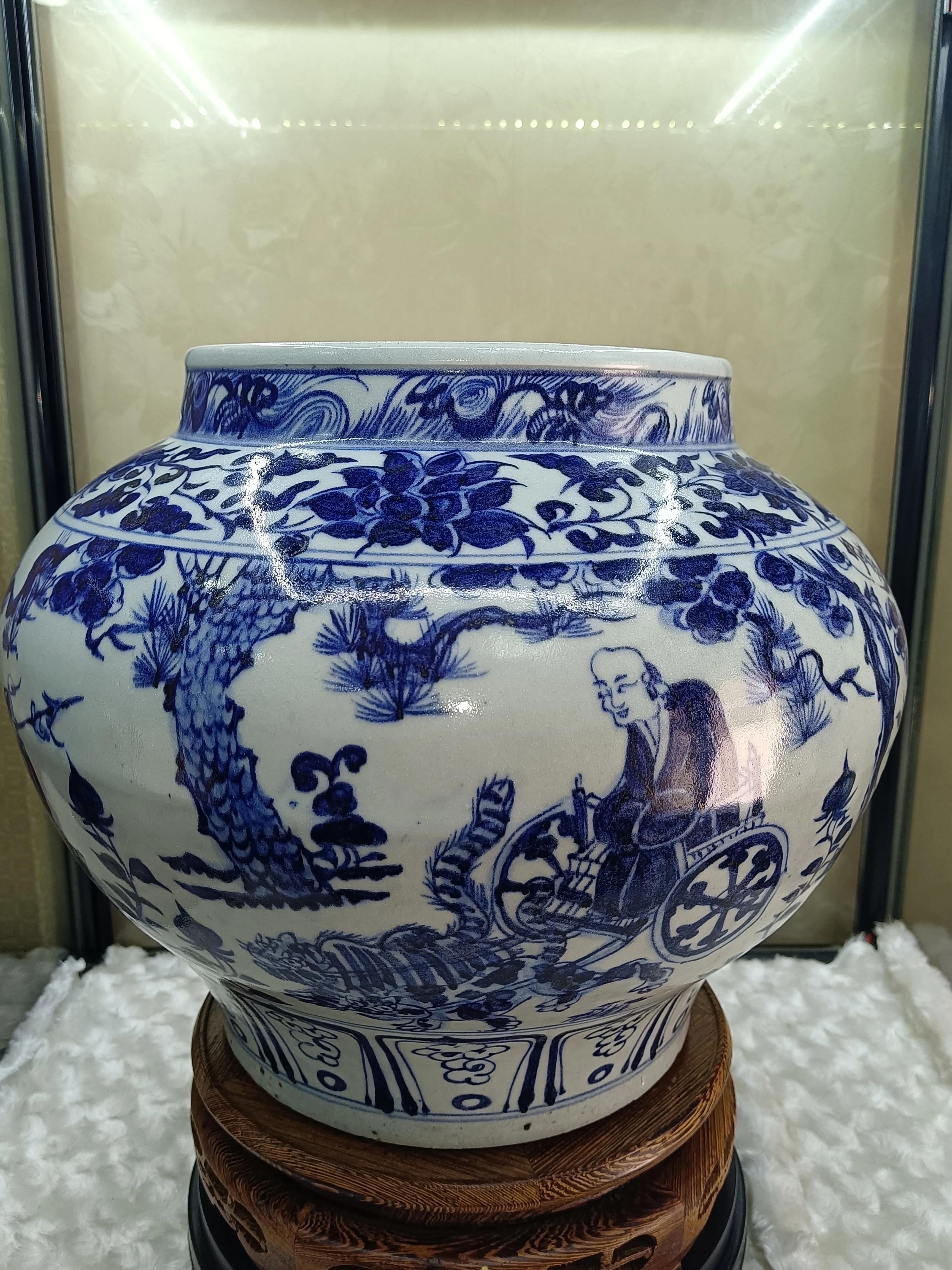 元青花鬼谷子下山大罐赏析