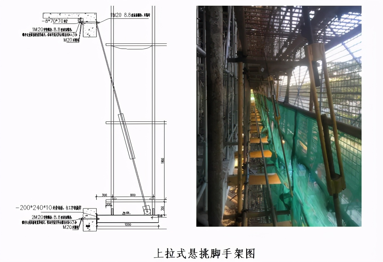 这种新型悬挑架，比传统悬挑架减少用钢量，降低一半的成本