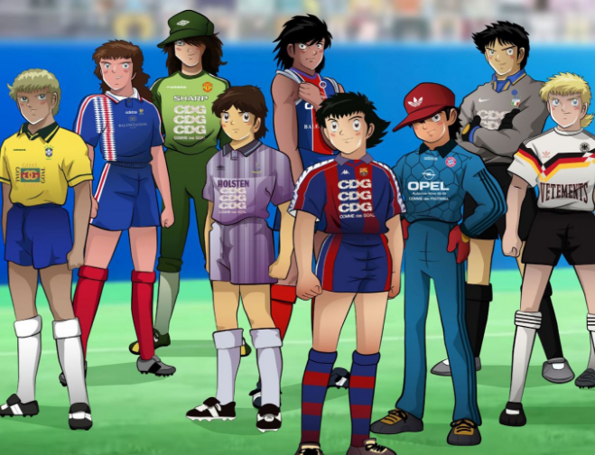 踢足球的动漫人物怎么画(探索动漫《足球小将》,所画人物的现实中球星