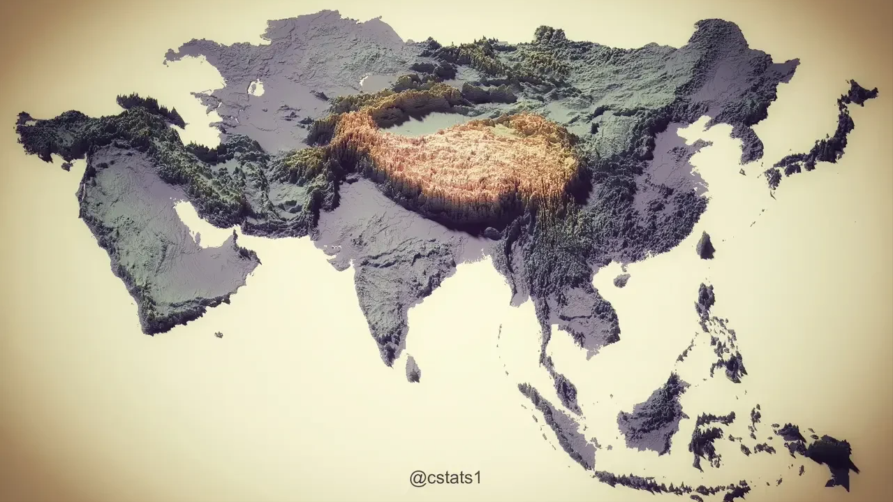 以另一种视角看地图：世界各地区、国家3D可视化地形图