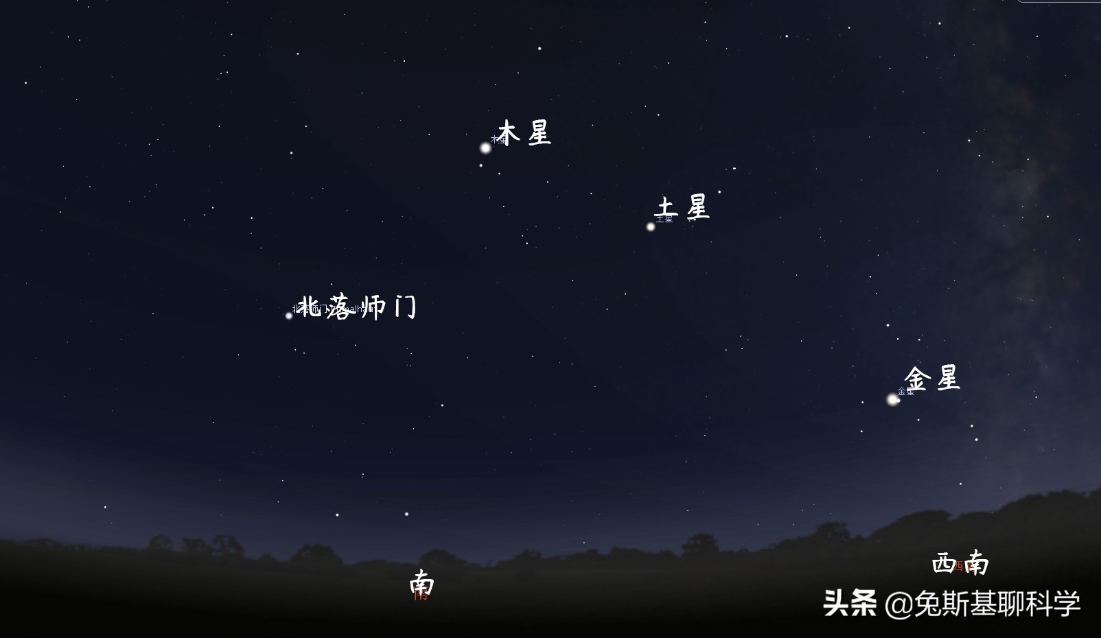 夜空中的木星木星是太阳系中最大的行星.