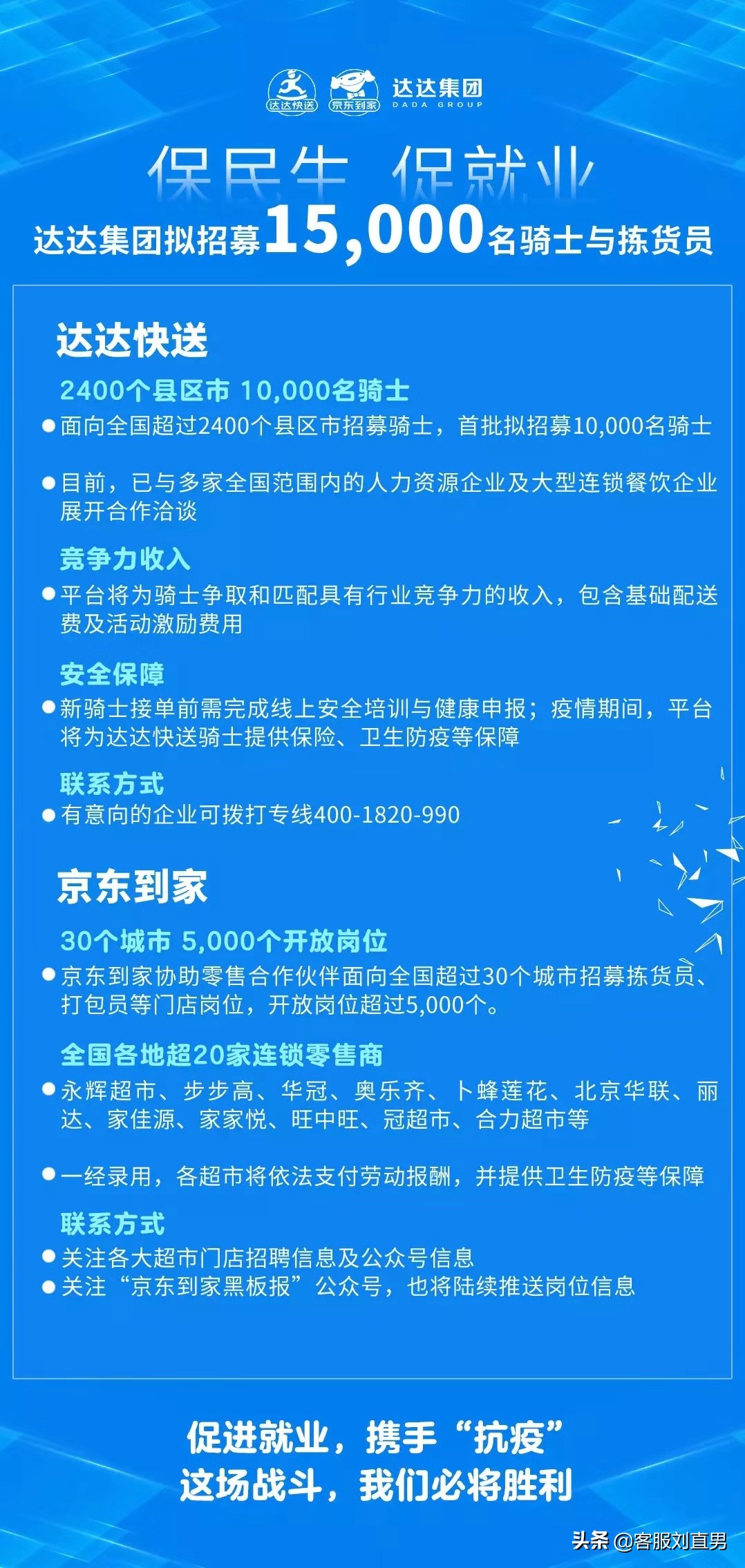 缺人！急招！京东、盒马、达达集团开启招聘模式