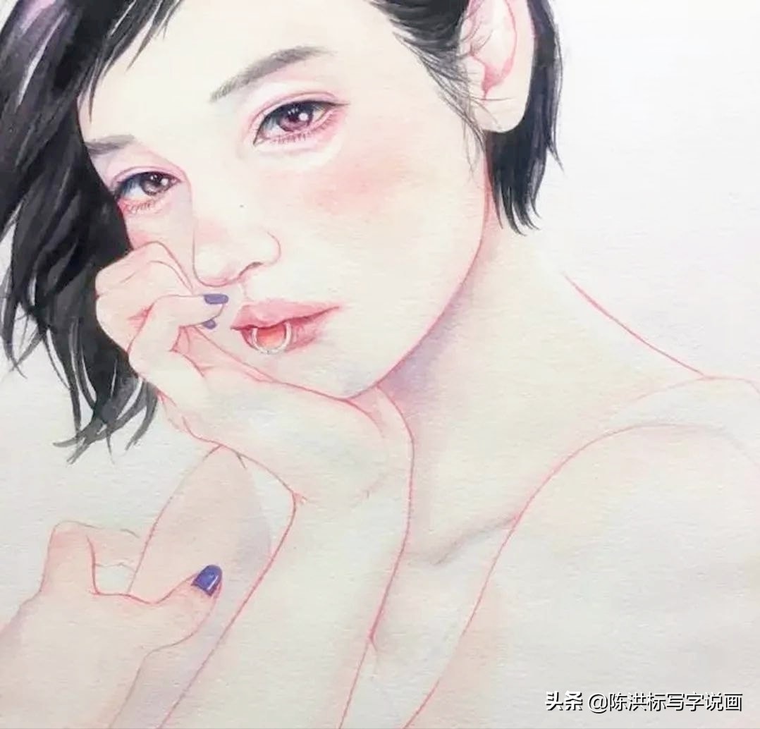 画中的人体太真实，少女伤心的泪水清晰可看，神情楚楚可怜惹人爱