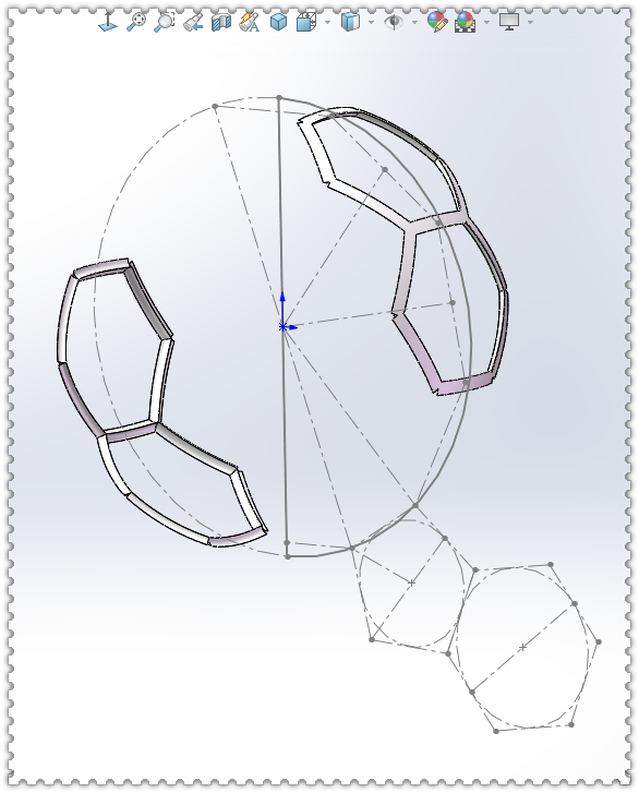 足球运动怎么来的简笔画(用SolidWorks快速建模一颗足球，这种画法只用了6个特征)