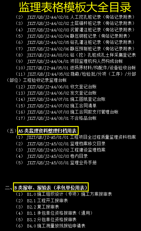 监理表格不好弄，老叔给我104个监理表格模板，表格没再出过问题