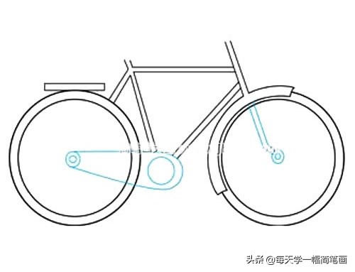 每天学一幅简笔画--自行车简笔画步骤图解教程