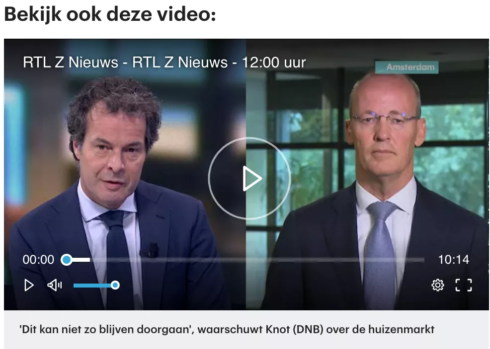 荷兰央行行长警告：房价过高，有害经济！何时可能出现下跌？