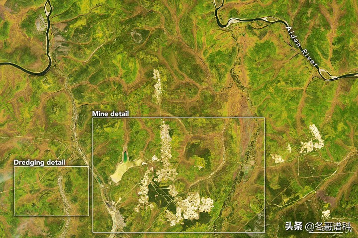 俄罗斯中部阿尔丹矿区的黄金开采