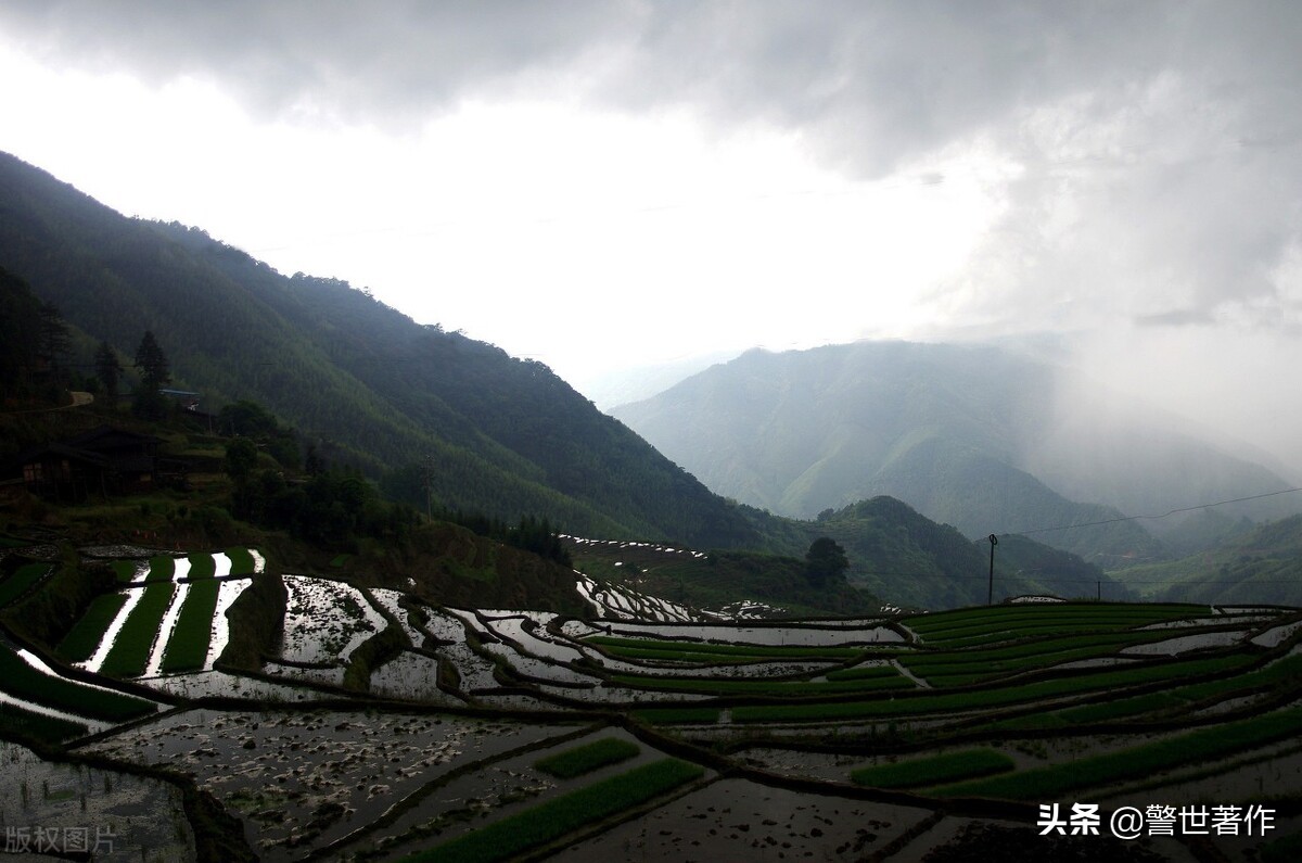 七律.清晨街巷雨缠绵