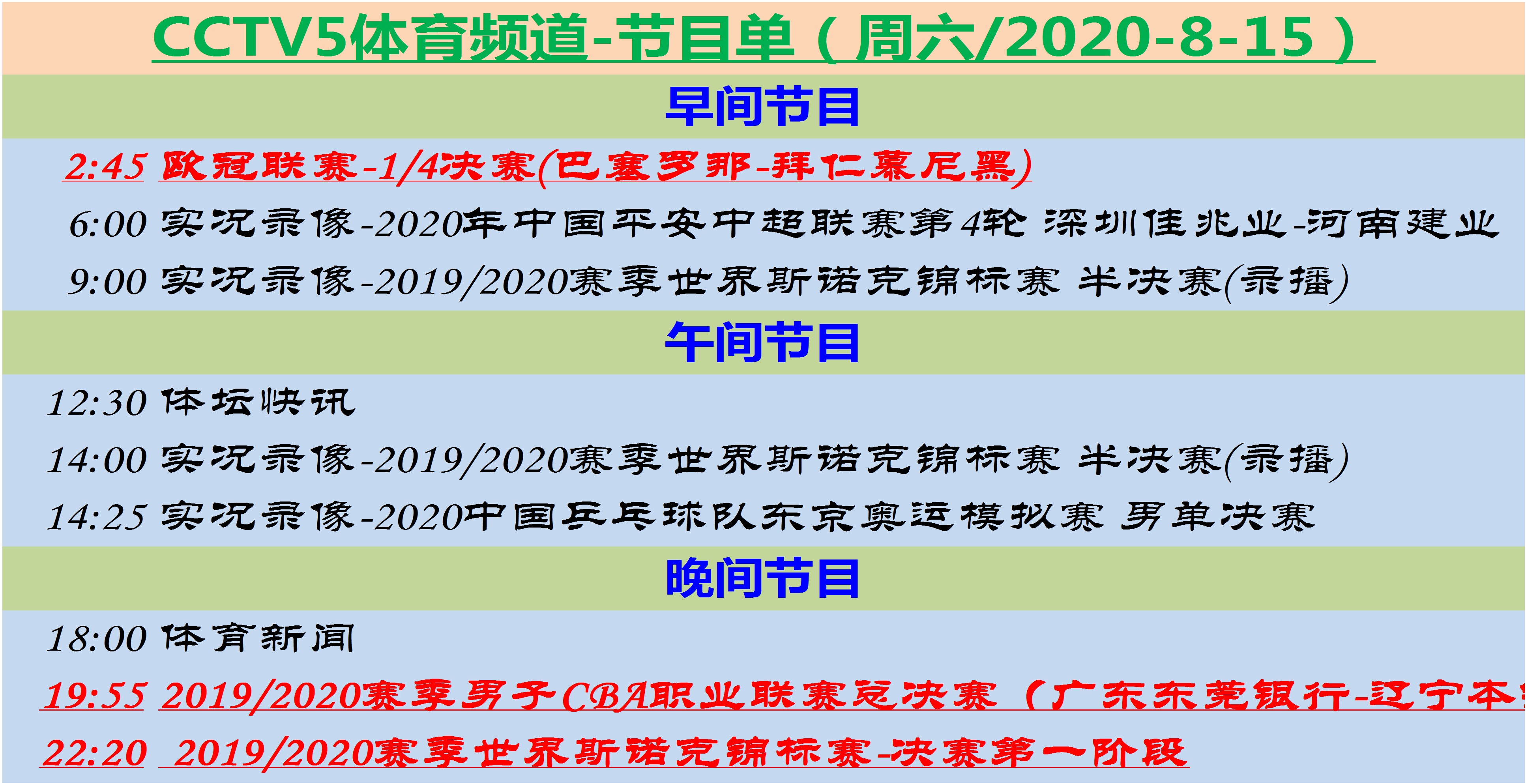 哪里可以看cba直播8月20号（周六央视银屏：晚上黄金时间CBA总决赛直播冠军诞生进行时）