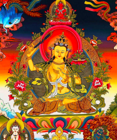 文殊菩萨是一切众生在佛道中的父母,大慈大悲