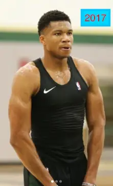 nba字母哥为什么变壮（7图看字母哥肌肉进化史：麒麟臂1年比1年夸张，竹竿身材变KD+詹皇）