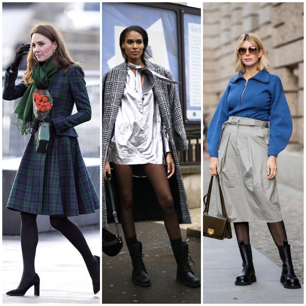 冬天想穿裙子怎么办？搭配一条黑色裤袜轻松解决，妩媚又高级