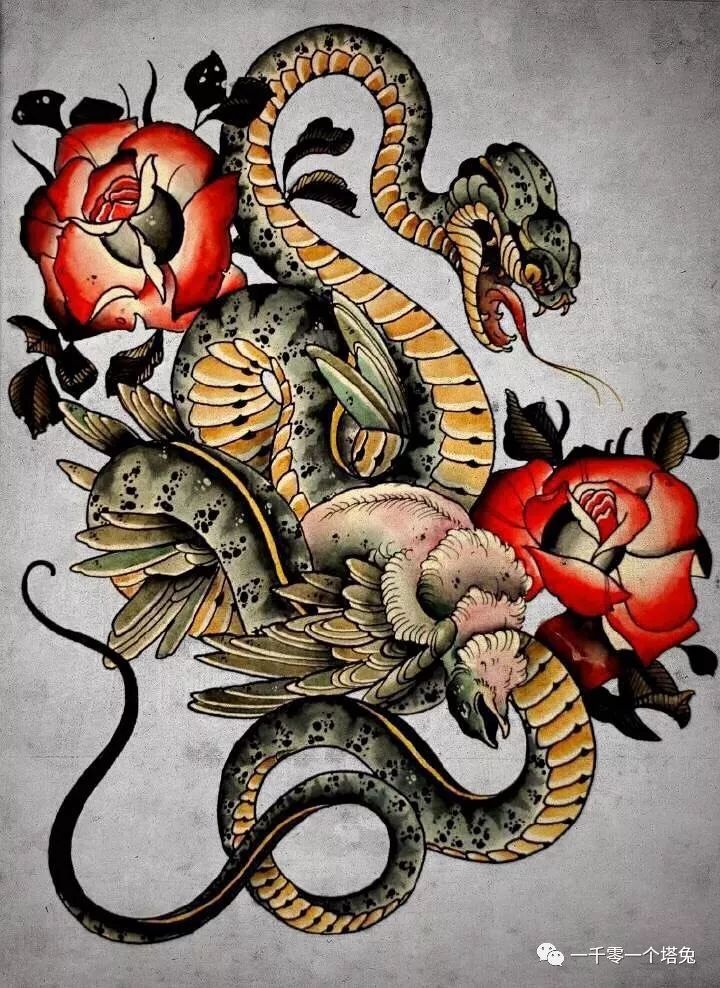 纹身图案分类第4期-动物-蛇