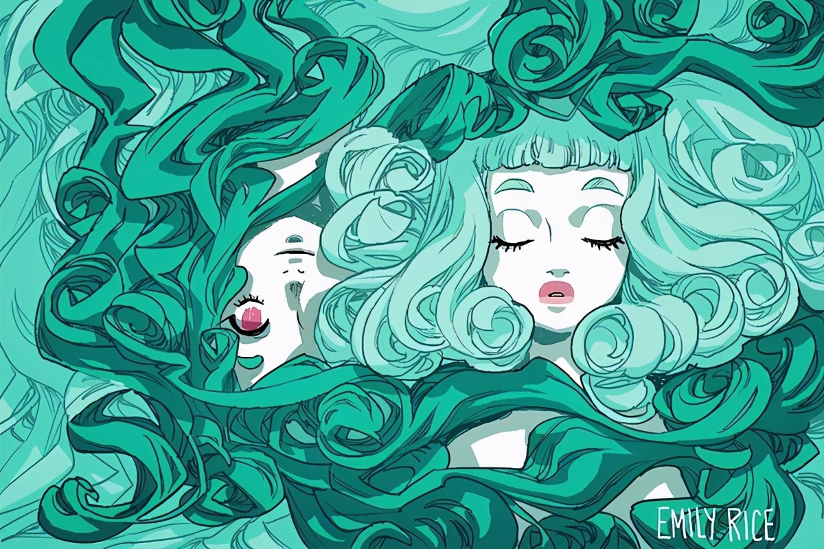 又酷又炫的60张线描马克笔少女,动感,帅气的画风,简单清新