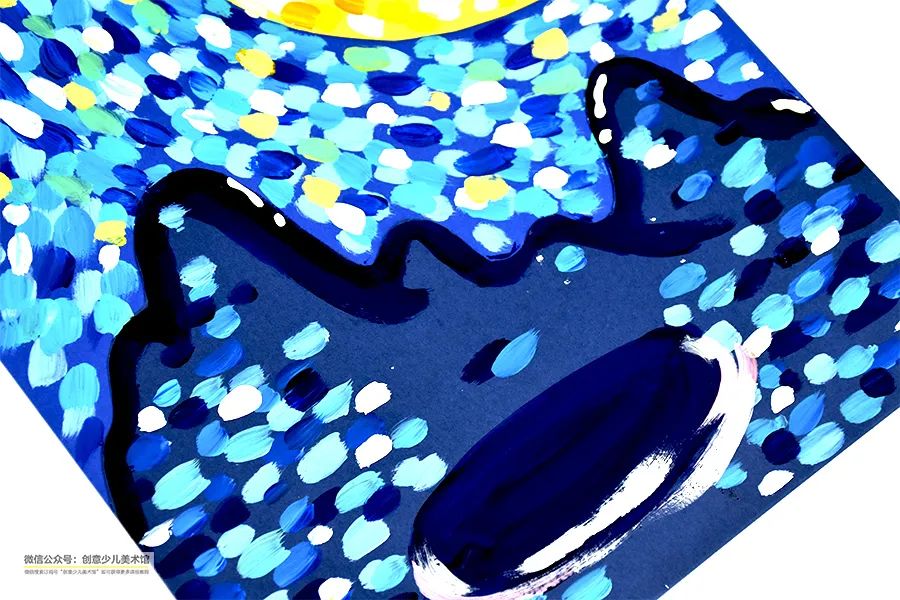 中秋国庆儿童画图片(儿童画教程｜传统节日 水粉点彩趣味水粉画中秋明月)