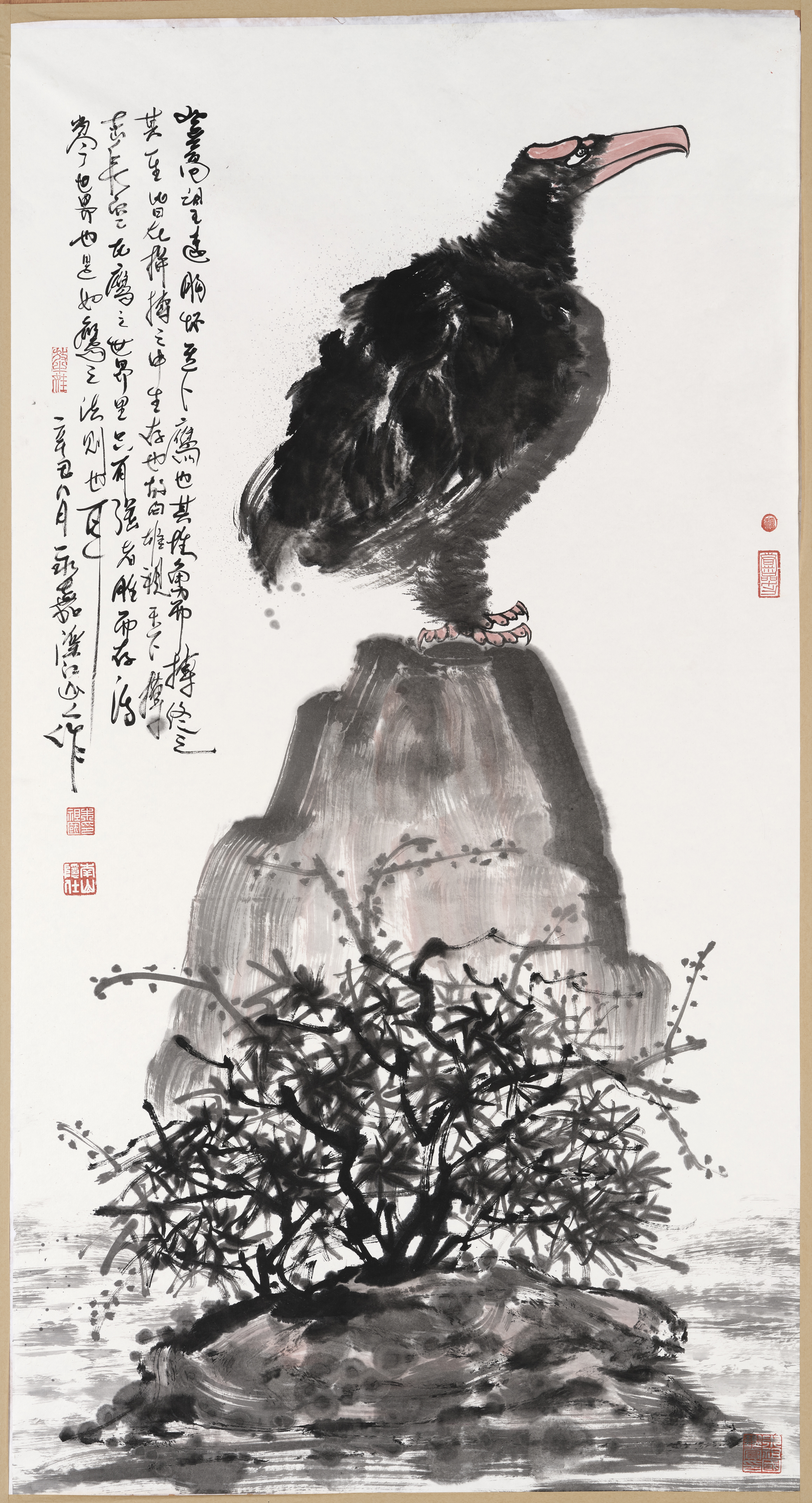 上海嘉禾秋拍收官，国画大家朱祖国作品《鹰石图》逾56万元成交