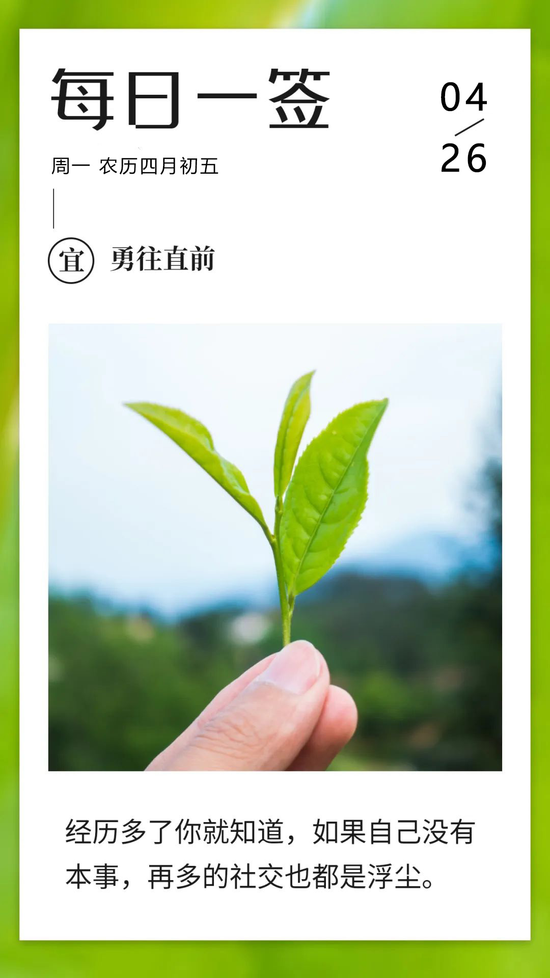 新的一周早上好正能量阳光问候语句：你要悄悄拔尖，然后惊艳所有人