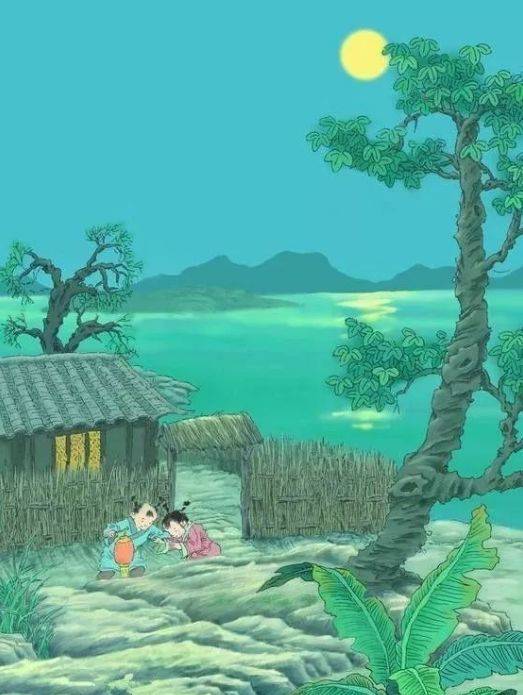 儿童急走追黄蝶,飞入菜花无处寻.
