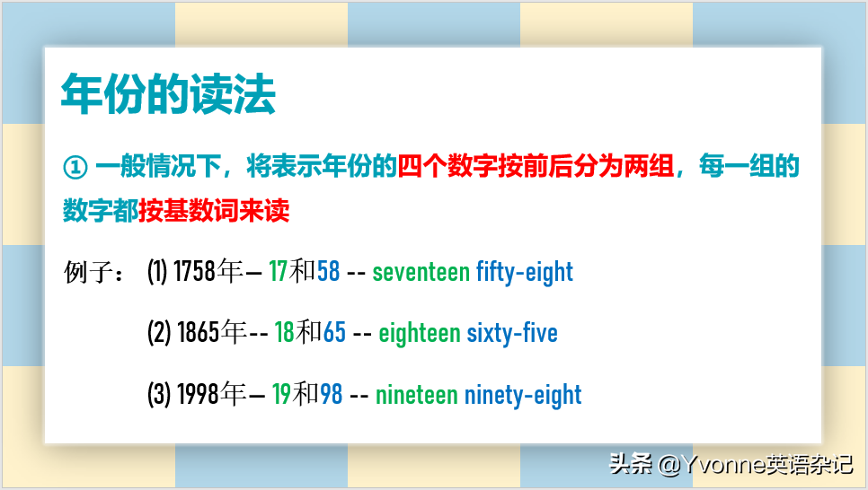 英语语法——“年月日的读法”