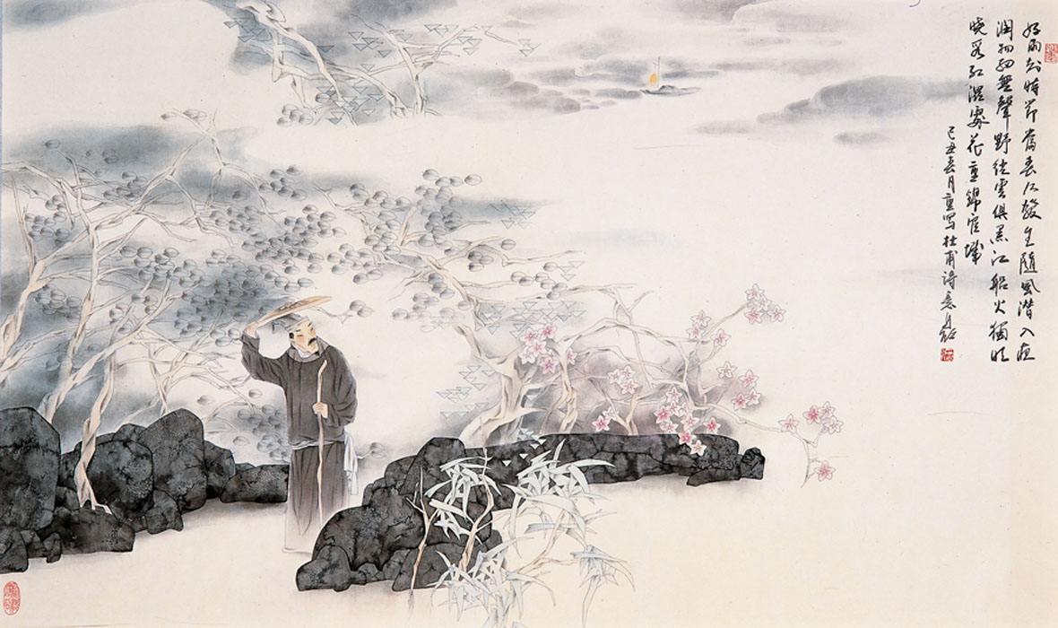 《春夜喜雨》中所描绘的一幅春夜喜雨