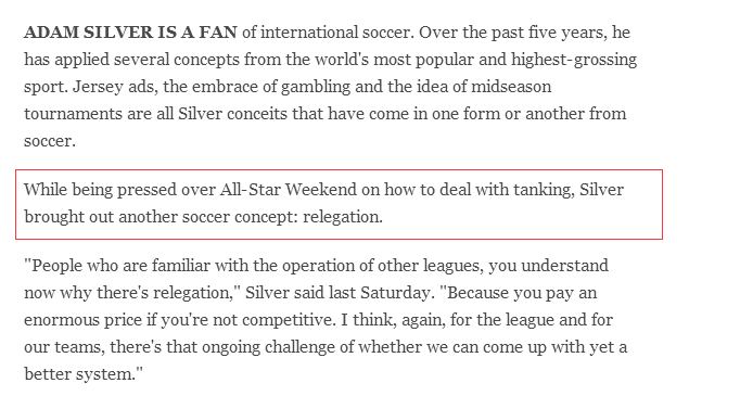 nba哪些球队降级了（曝NBA考虑升降级！萧华或再出招打击摆烂抢状元，小詹皇成导火索）