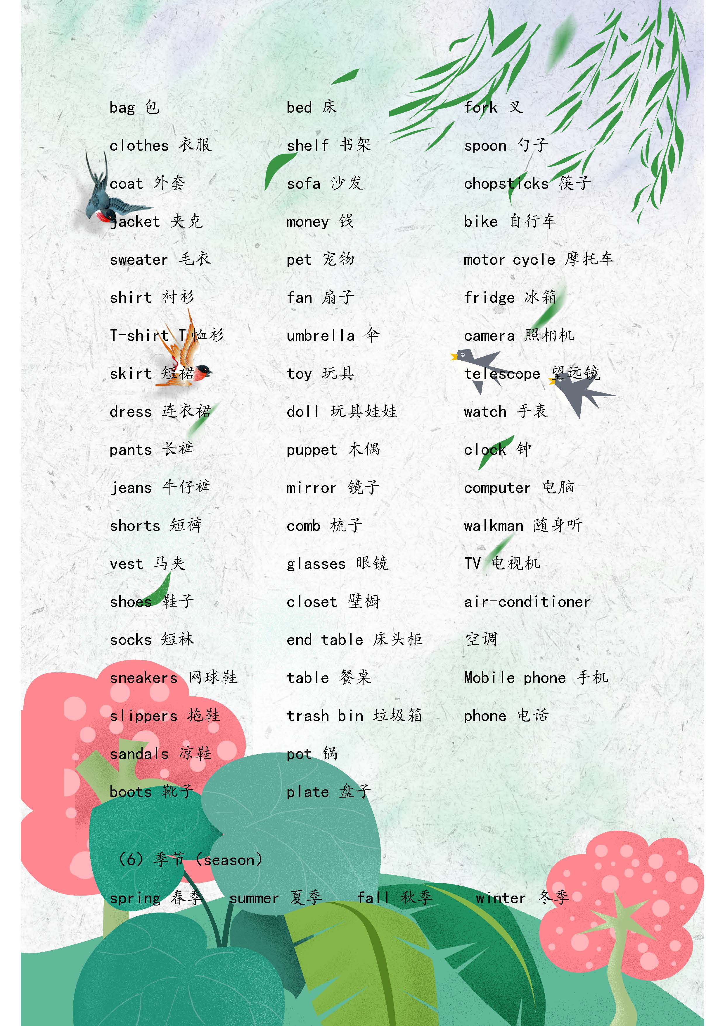 人教版：小学英语词汇短语句型汇总！假期提前背，难点一网打尽